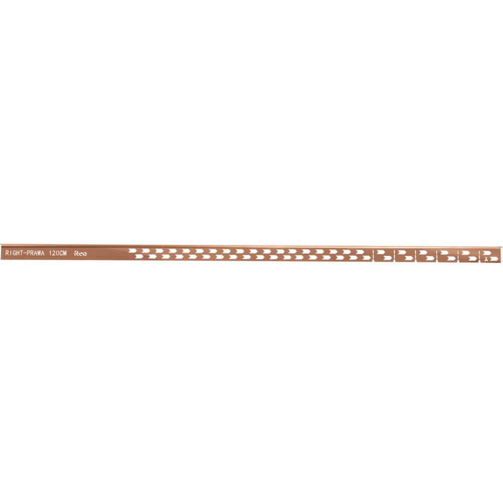 Profilé de chute latéral pour receveur de douche 120cm Brush Copper
