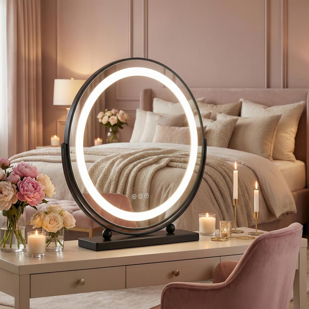 Zrkadlo LED MAKE-UP Black 40 cm