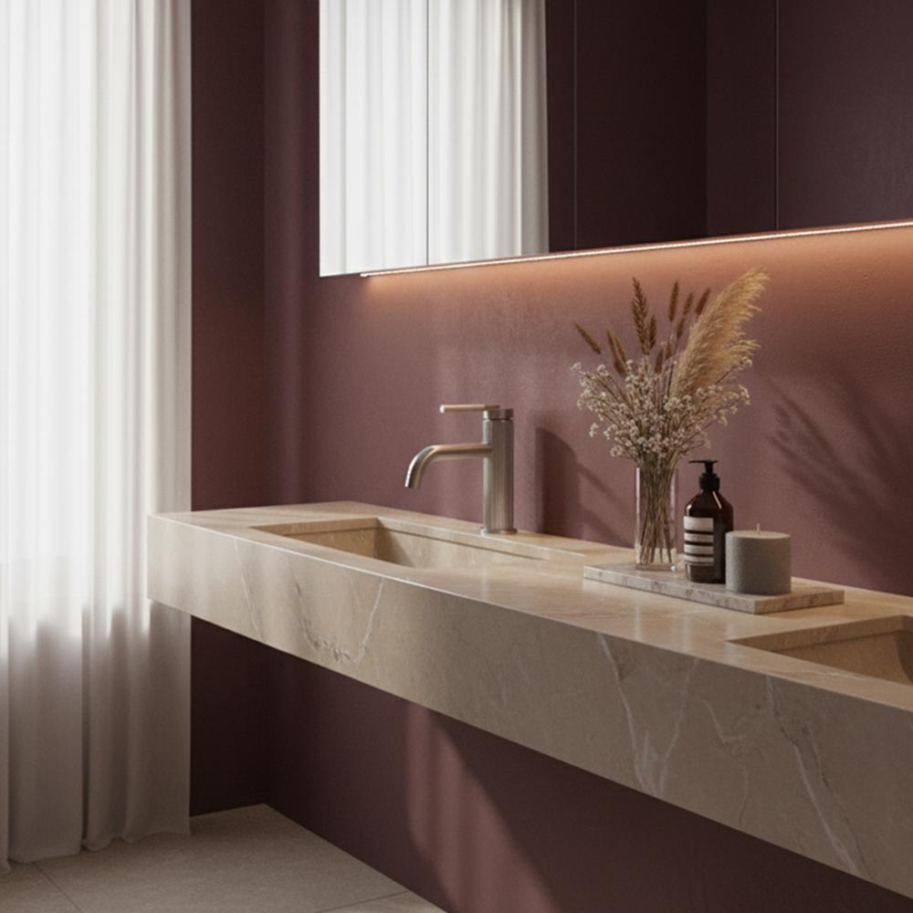 Βρύση νιπτήρα REA Argon Brush Nickel Low