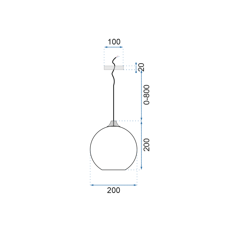 Висяща лампа Zenit A Black APP018-1CP
