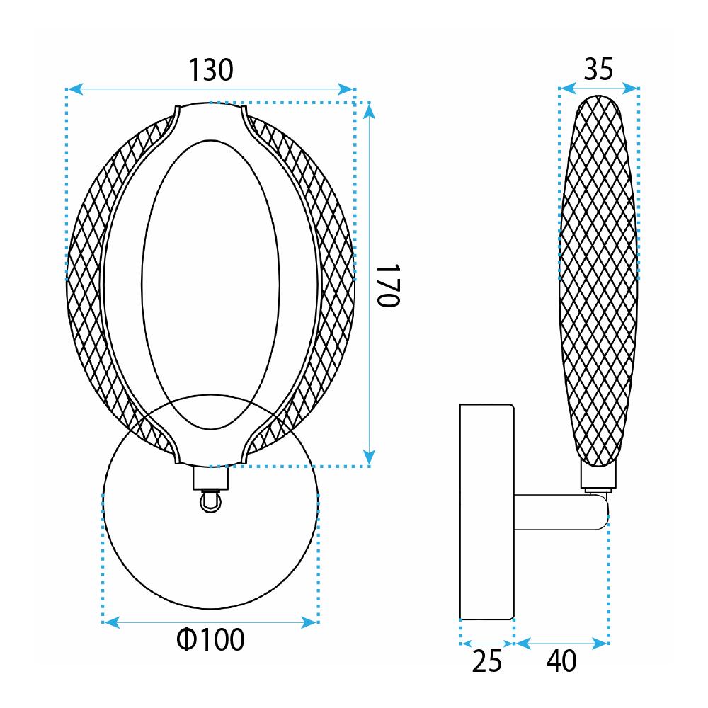 KINKIET ŚCIENNY LED G174-W ZŁOTY