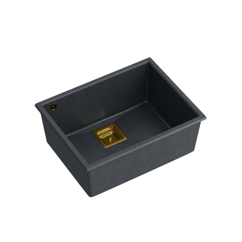 гранитная мойка DAVID 50 Black Metallic