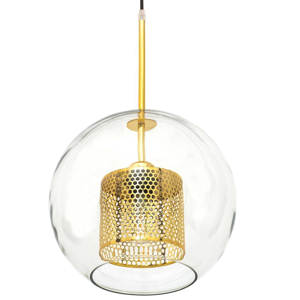 Lampa wisząca szklana loft APP556-1CP 30cm ZŁOTa