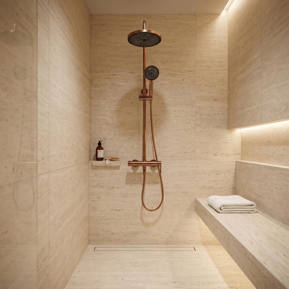 Set Doccia Rea Arcos brush copper