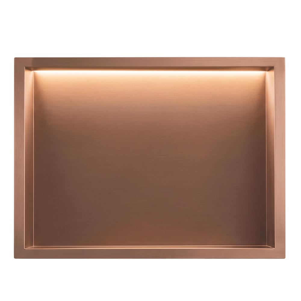 Półka wnękowa łazienkowa LED 30x45 Miedź Szczotkowana
