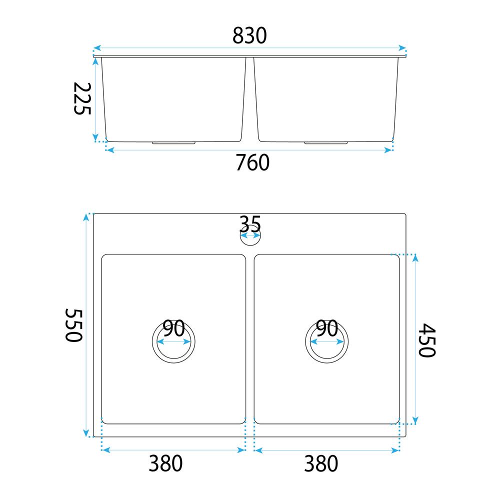 Νεροχύτης από μαύρο ατσάλι Joel BRUSH COPPER