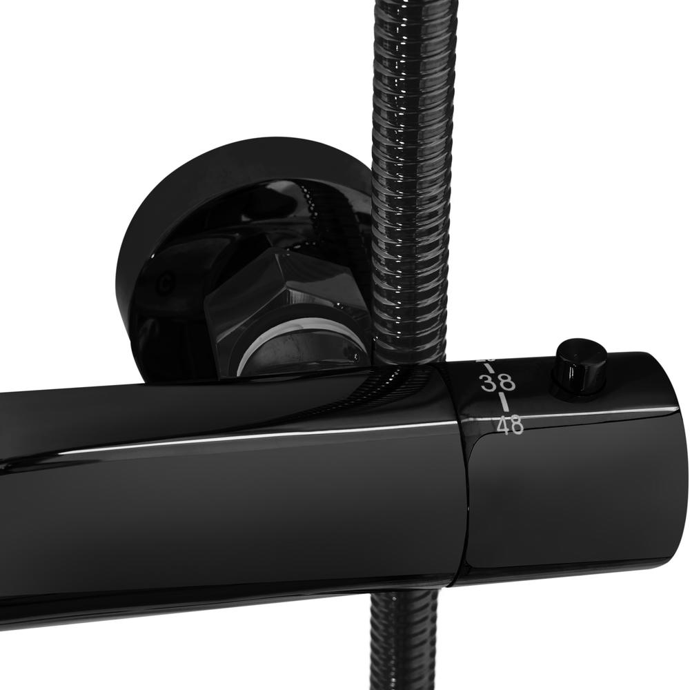 Rea Lungo melns metālisks dušas komplekts ar termostatu