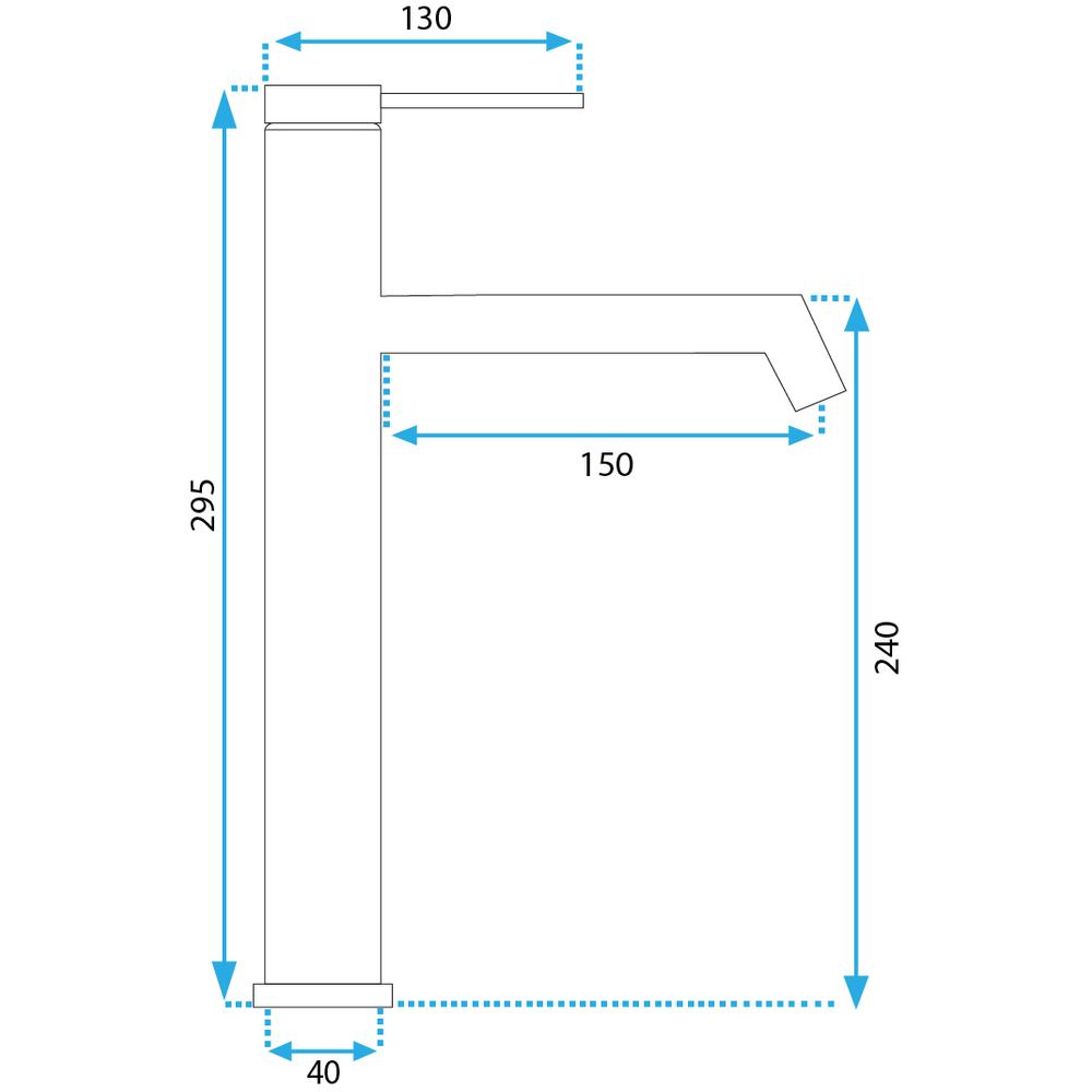 Bateria Umywalkowa Rea Foss nikiel szczotkowany Inox wysoka