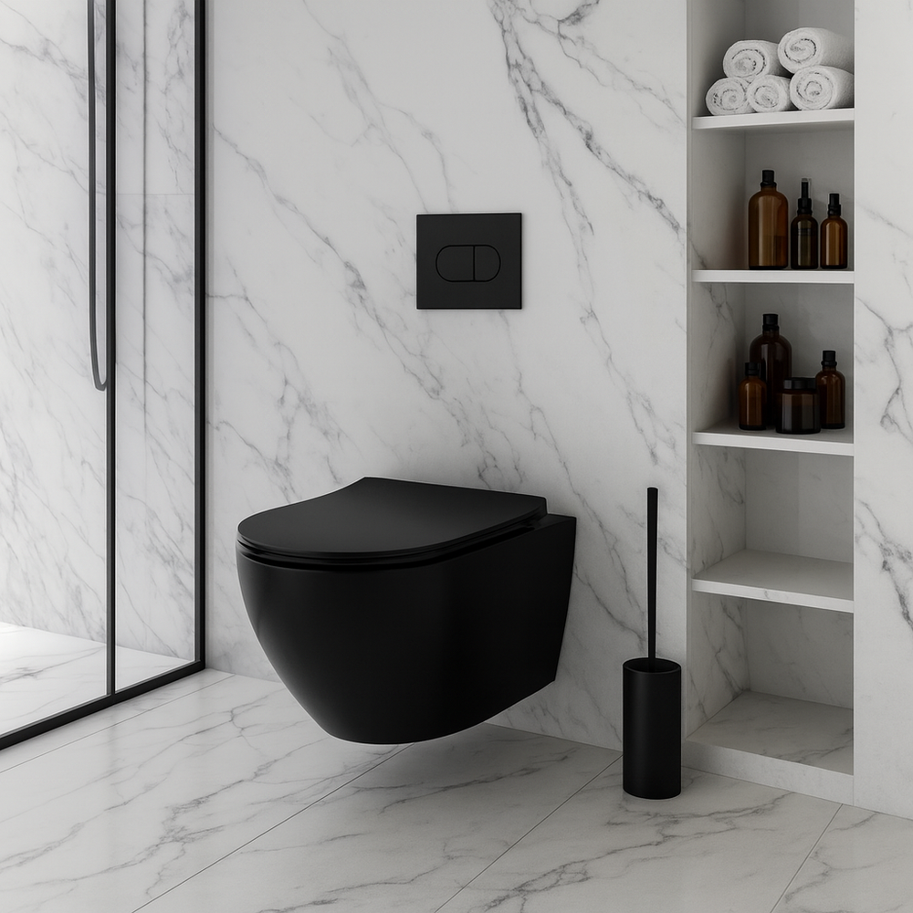 Misa WC podwieszana Rea Carlo Mini Tornado NF CZARNA MATOWA