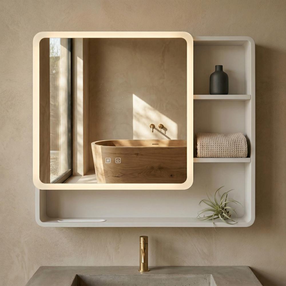 Veidrodinė spintelė su LED apšvietimu M1016-70 70x65