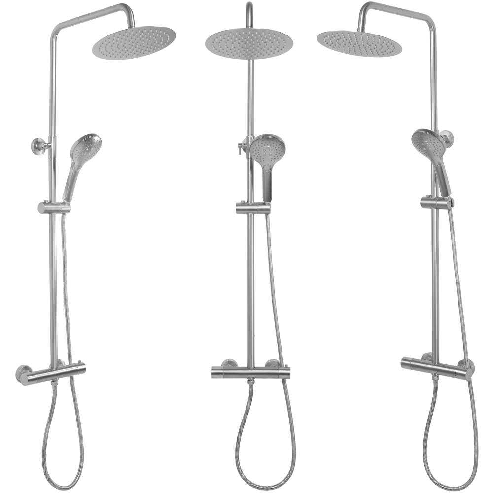 Σετ ντους REA VINCENT με Θερμοστάτη Βουρτσισμένο Νικέλιο INOX