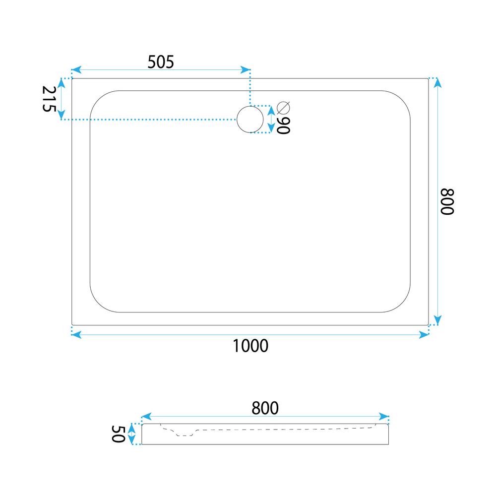 Plato de ducha Rea Belmond White 80x100