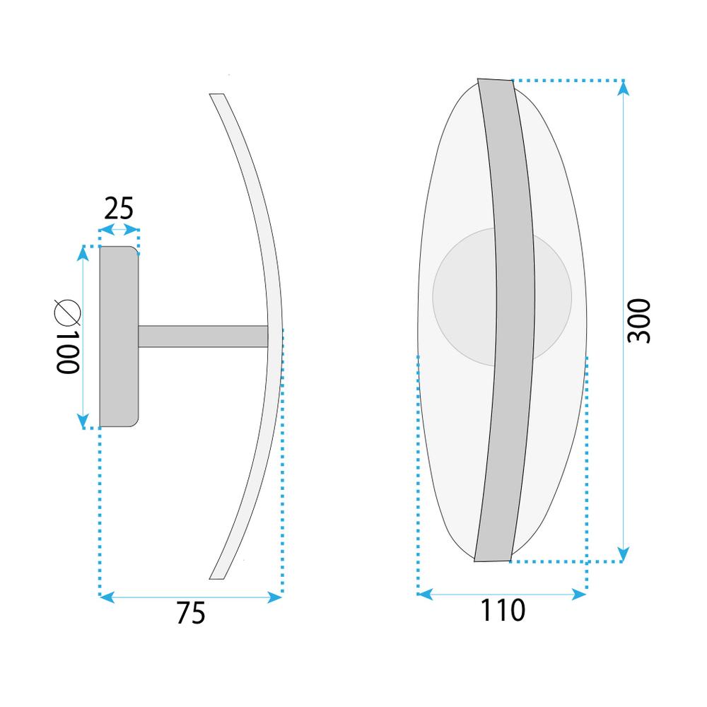Wandlampe LED G130-W Gold