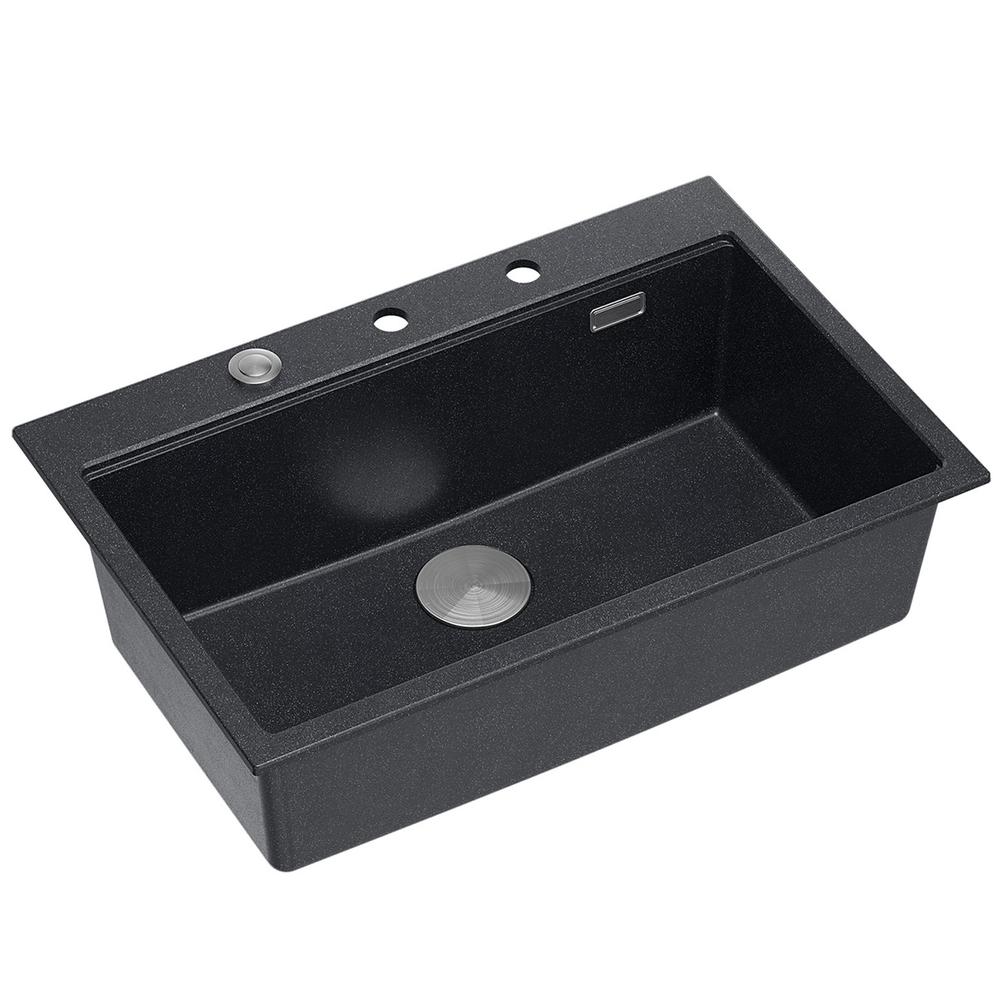granitový drez MARC 110 WORKSTATION Black Metallic