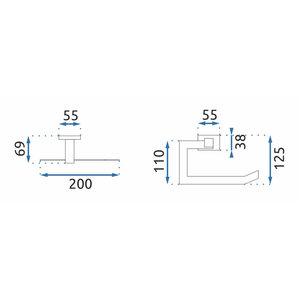 Portarrollos de papel higiénico ERLO 04 CHROME