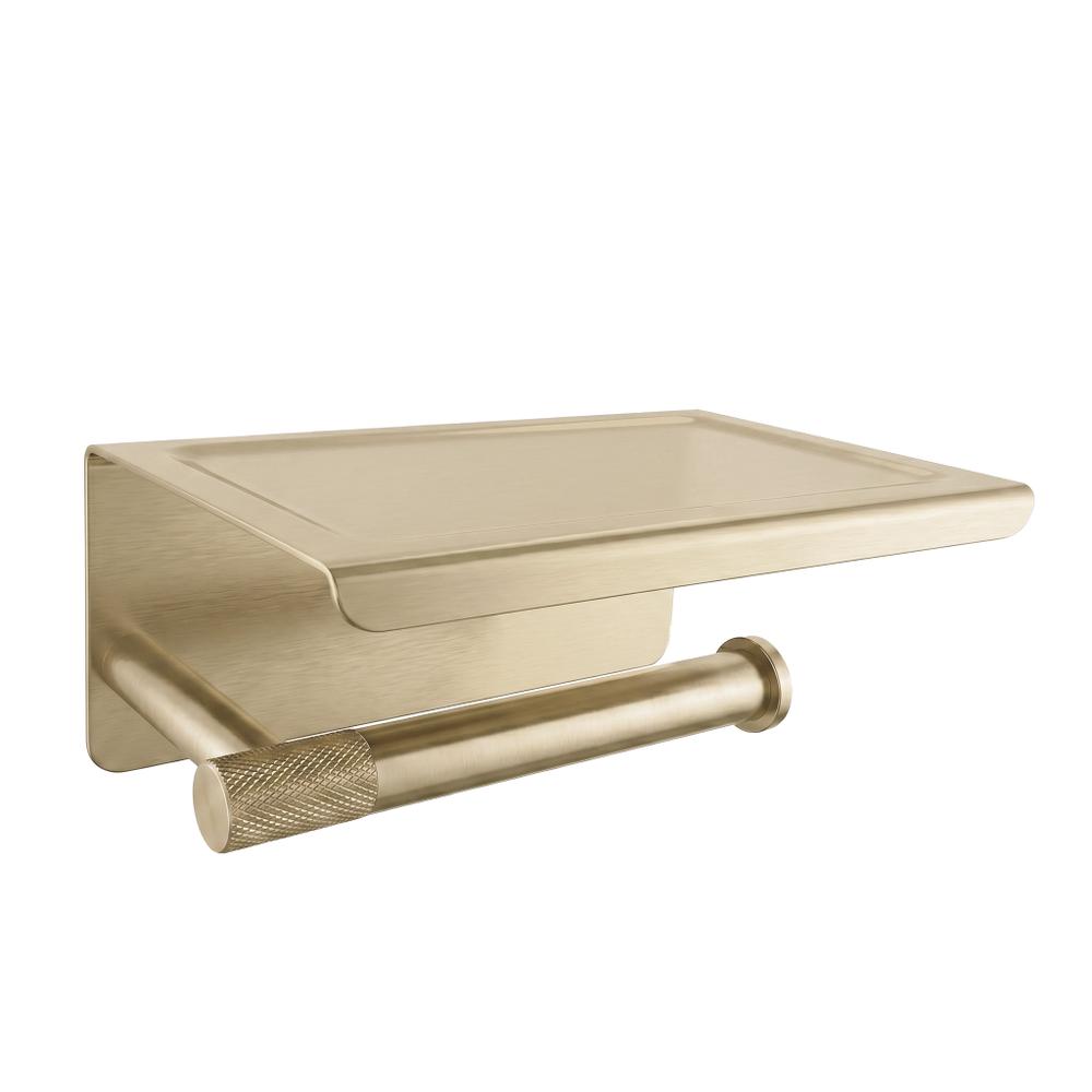 Držiak na toaletný papier s poličkou 6613 Modern Gold Brush