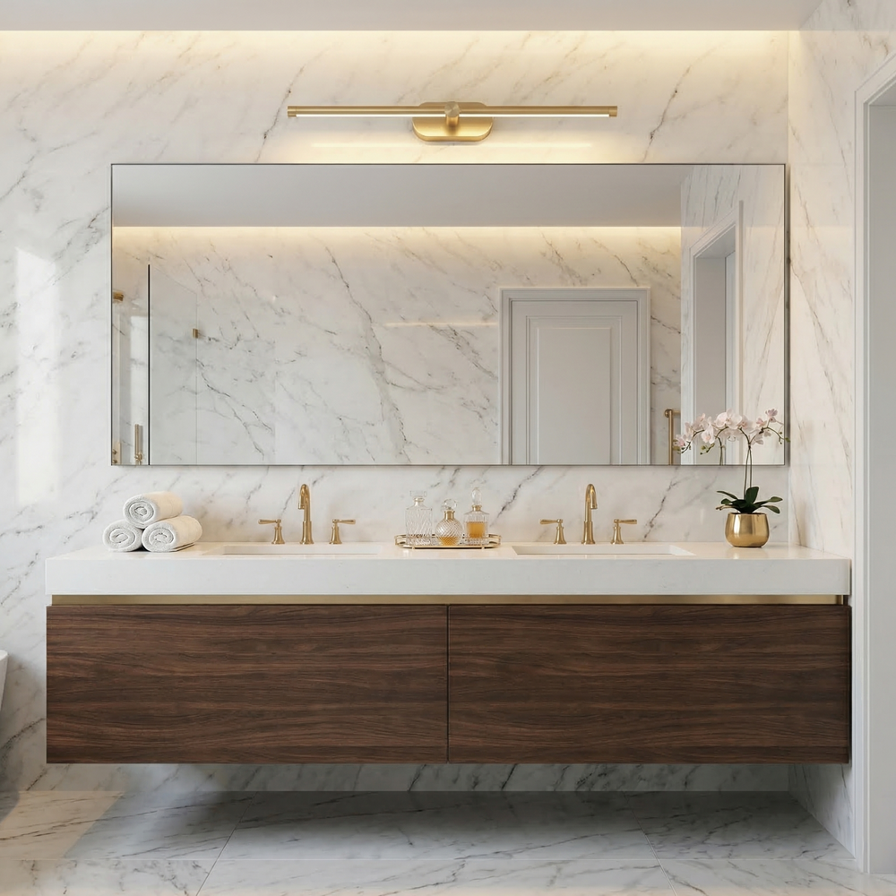 Kinkiet łazienkowy LED APP1893-1W 60 cm Złoto szczotkowane