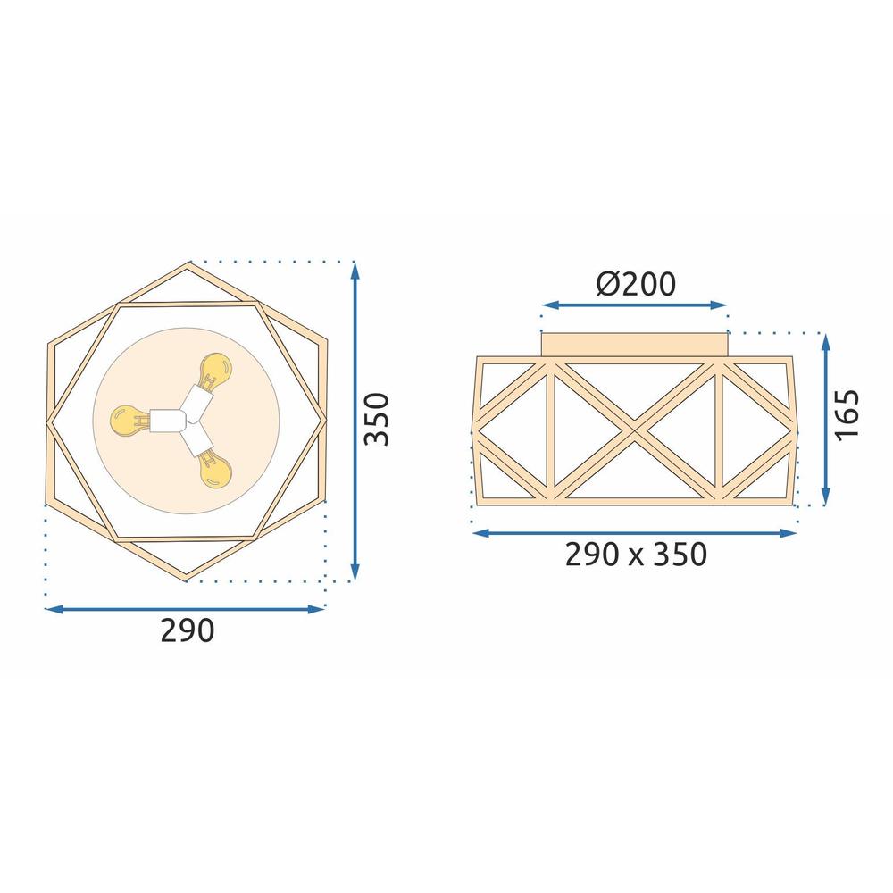 Deckenleuchte 35cm APP1238-C Gold