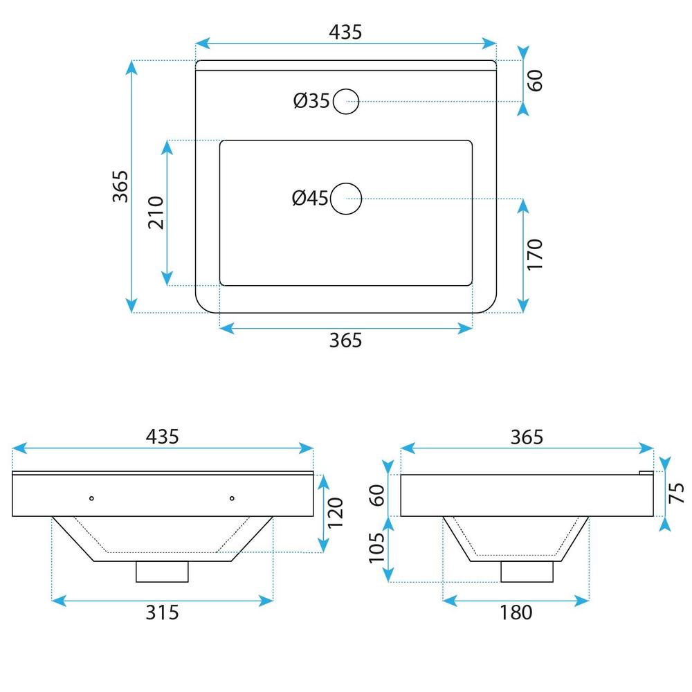 Conjunto de móveis de banheiro Molly 40cm Grey