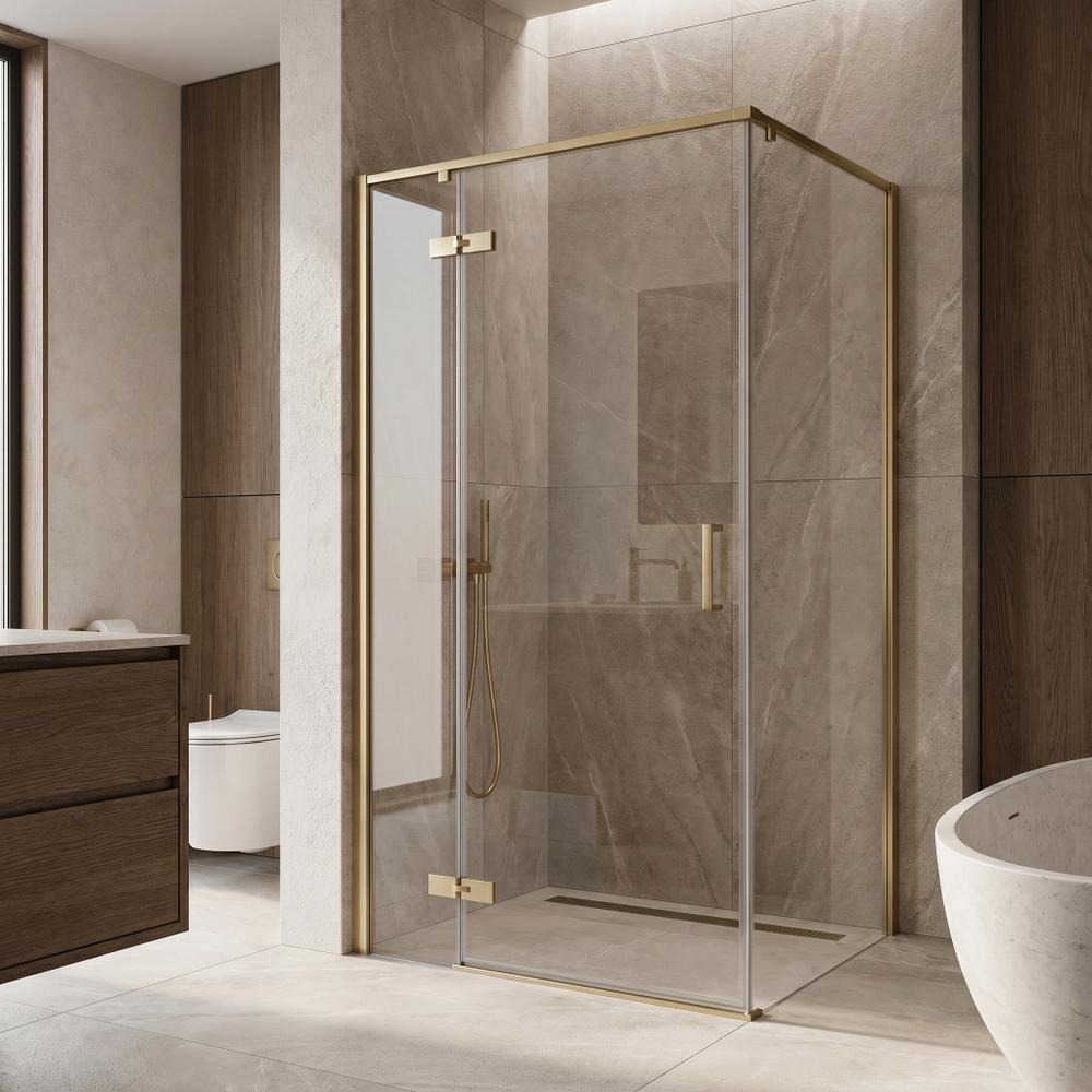 Shower enclosure Rea Bruno 100x80 Brush Gold