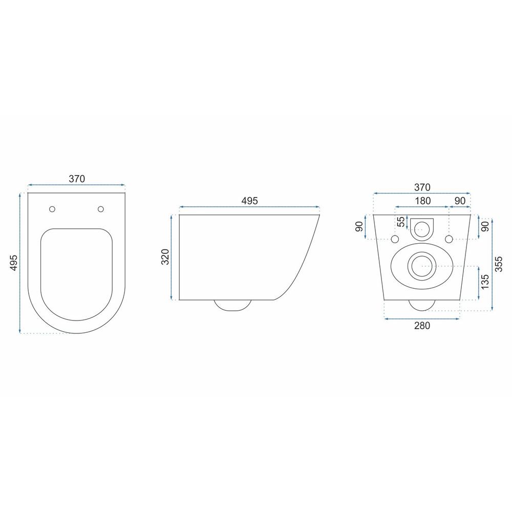REA Carlo Mini Rimless Ecru seinälle ripustettava wc-istuin