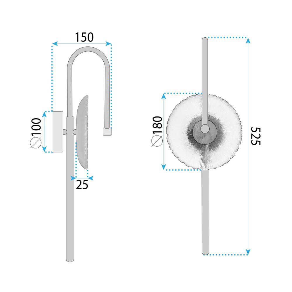 WANDLEUCHTE LED LHJ072-W BRUSH GOLD