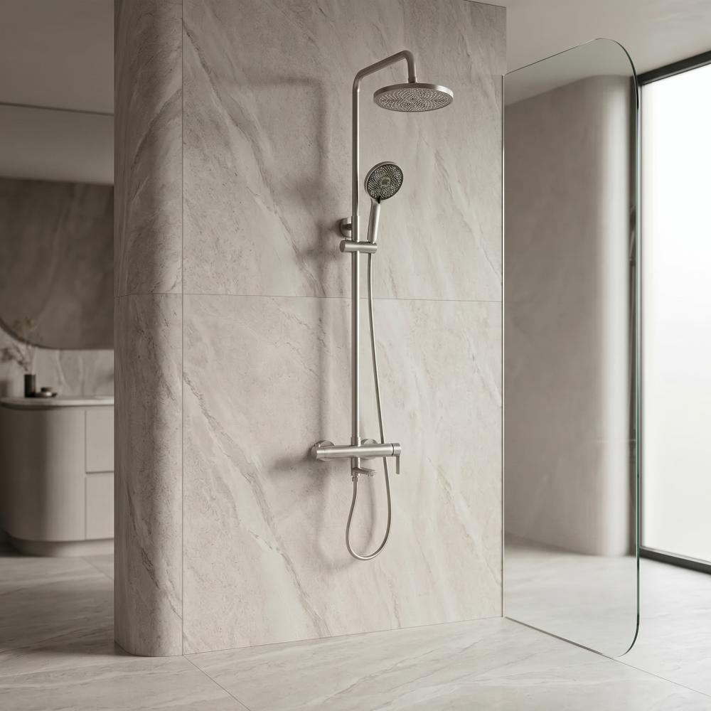 Conjunto de Duche Rea Arcos brush nickle