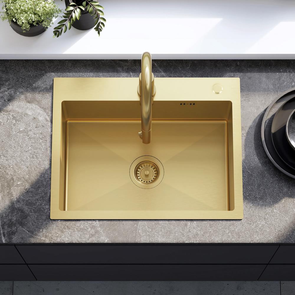 Zlewozmywak stalowy REA Liam Złoty szczotkowany