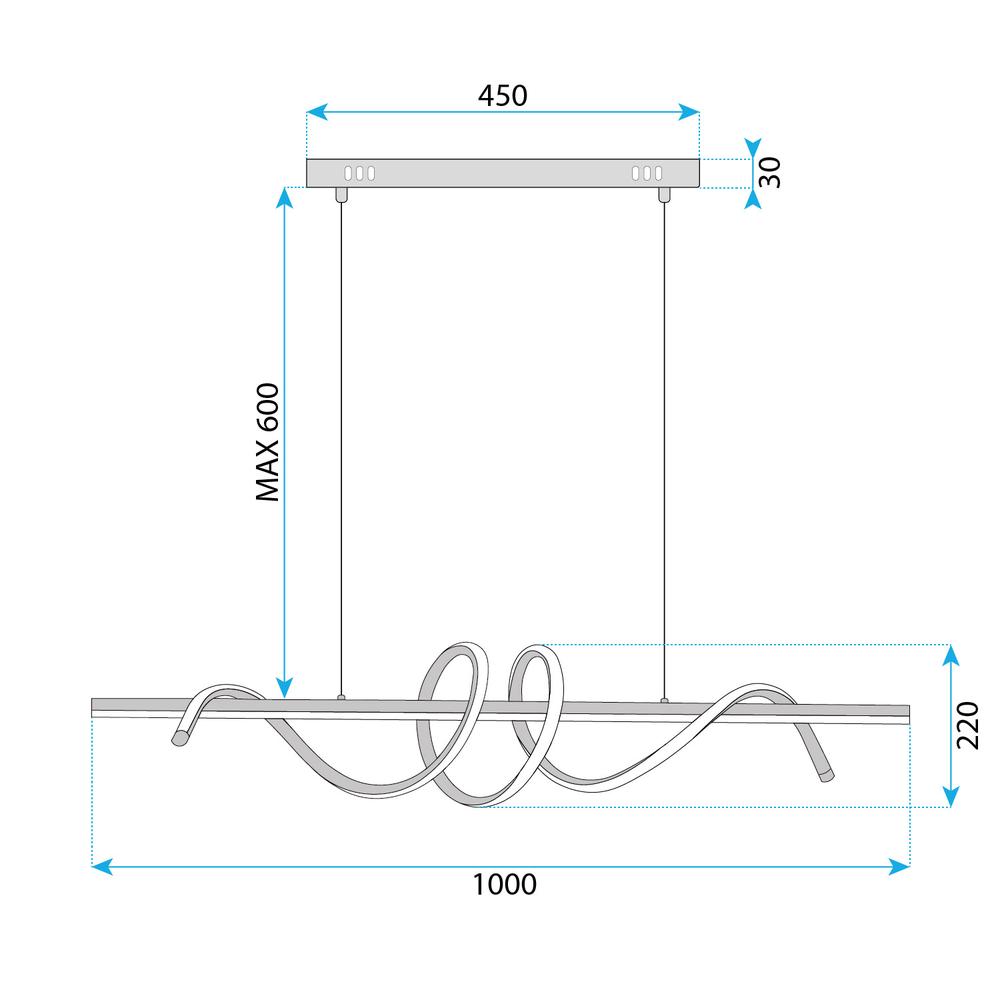 LAMPA WISZĄCA LED G065-CP Złota