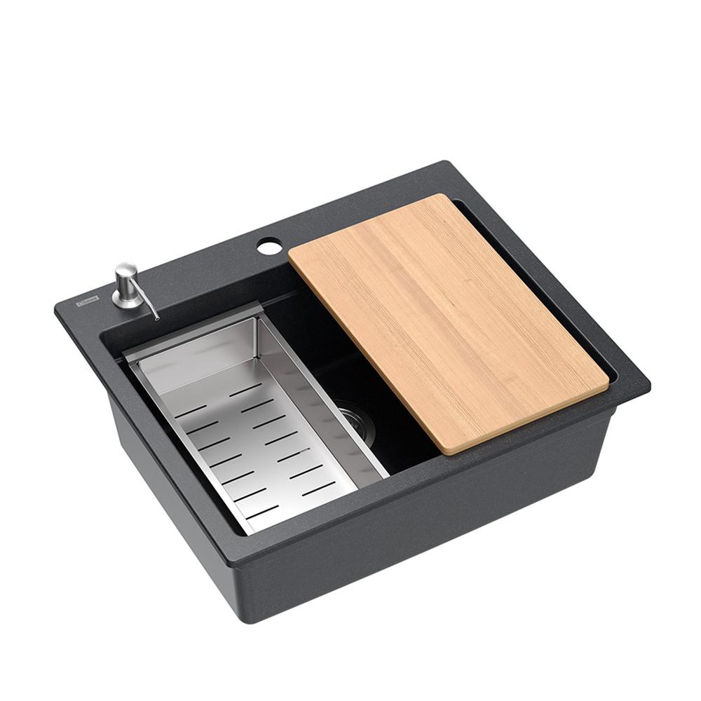 гранитная мойка KURT 110 WORKSTATION Black Dotted