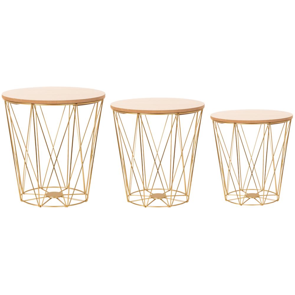 Druciany stolik kawowy Twins Gold Rozmiar S