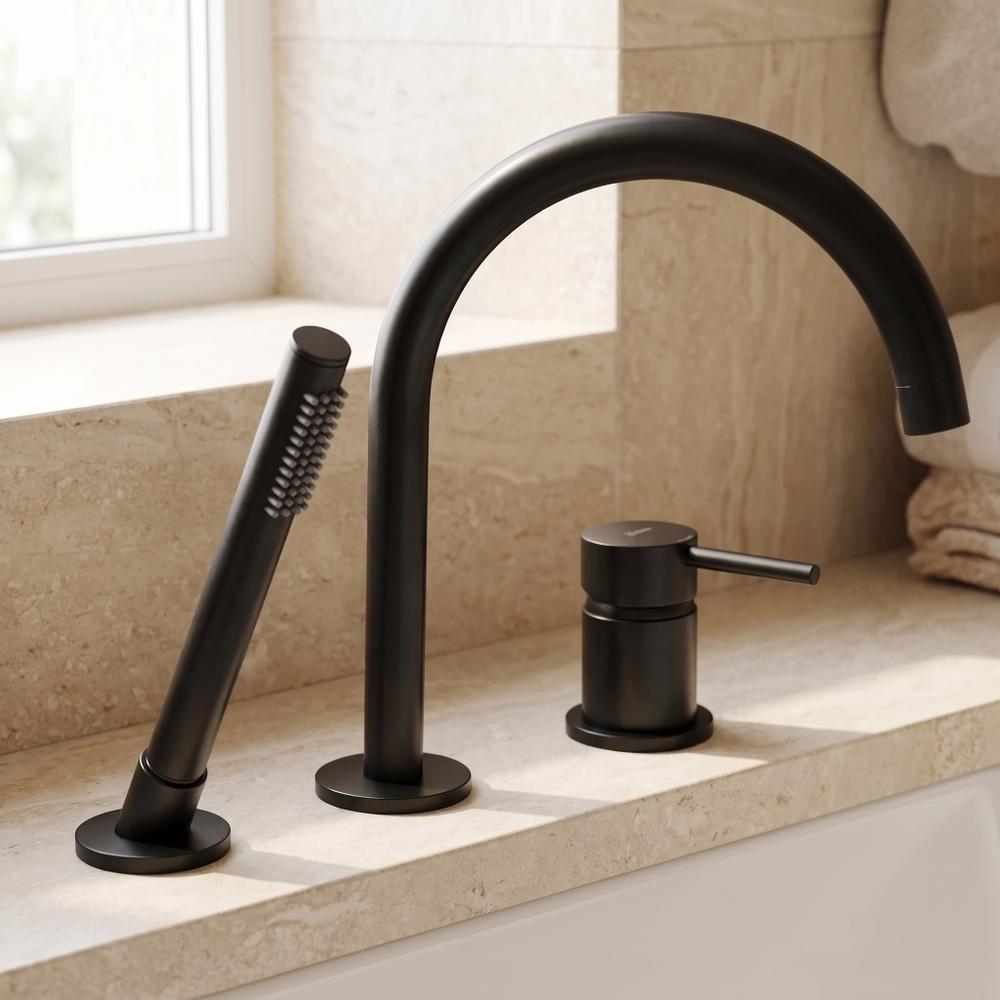Bateria Wannowa 3-otworowa Rea Lungo Czarna