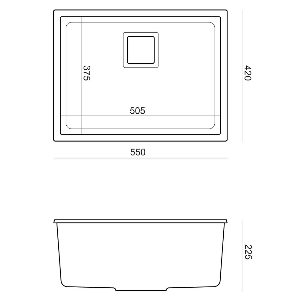 Granite sink DAVID 50 Black