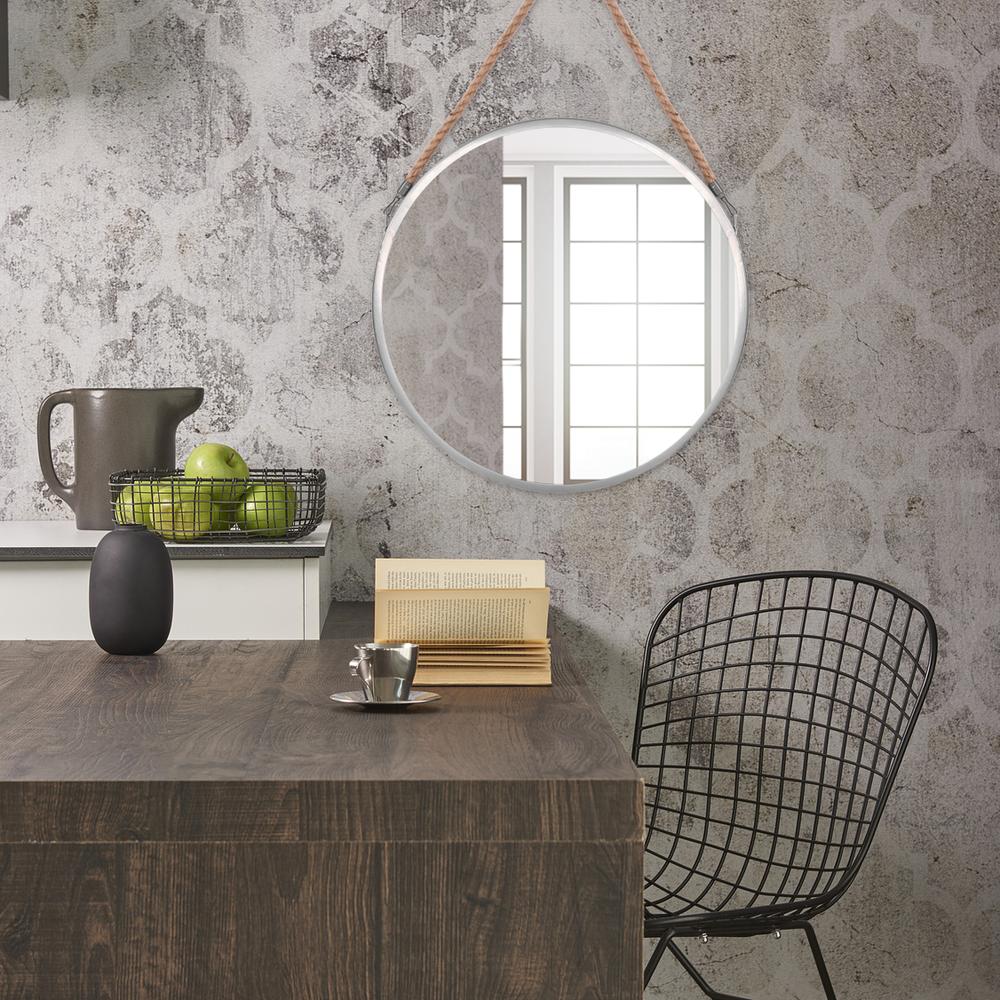 LUSTRO NA LINIE OKRĄGŁE SREBRNE  40CM KLMH-0410S-1