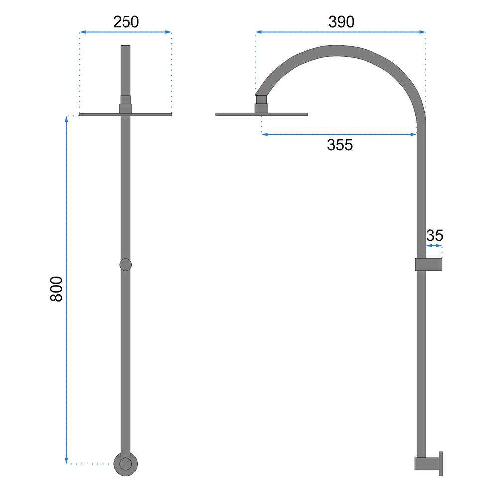 Rea Lugano paslēptas dušas komplekts melns +BOX