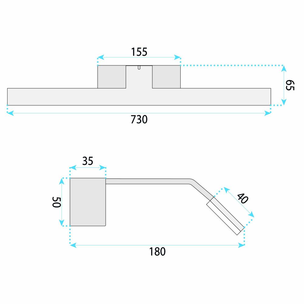 Настінний LED світильник для ванної SWE003-1W 73cm CHROME