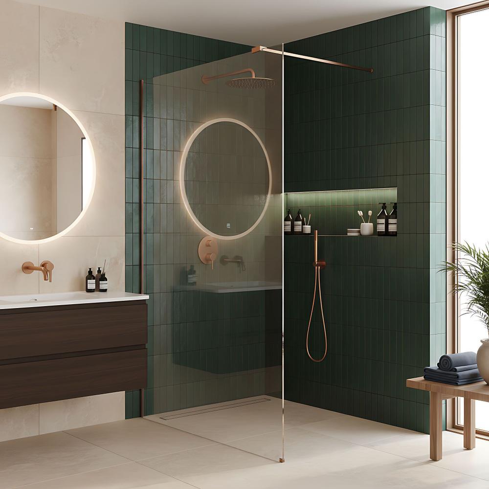 Dušo siena Rea Flexi Transparent / Brush Copper 130