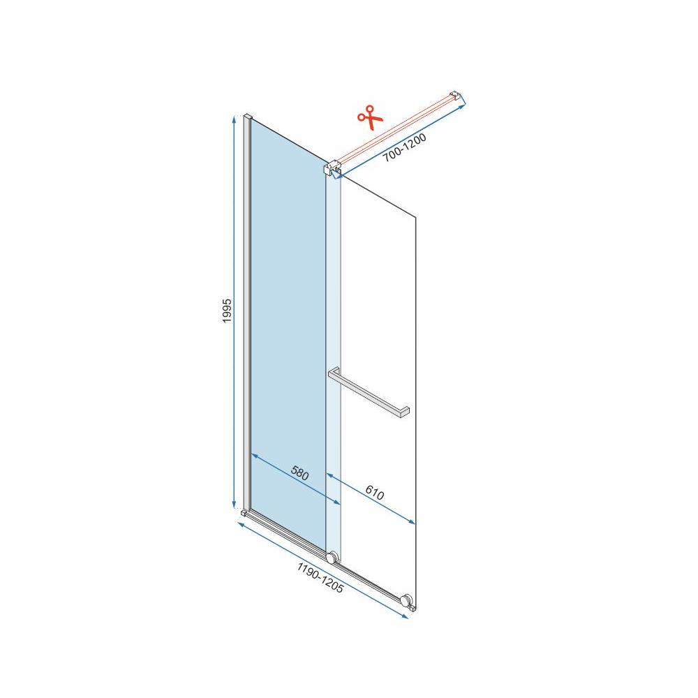 Zid tuša Rea Cortis GOLD 120
