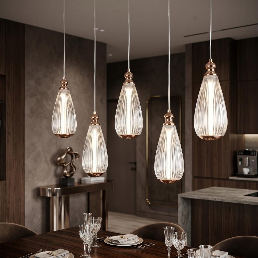 Lampa sufitowa wisząca LHJ120-CP jasne różowe złoto