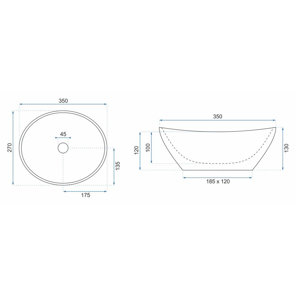 Lavoar pe blat Rea Sofia Mini Black