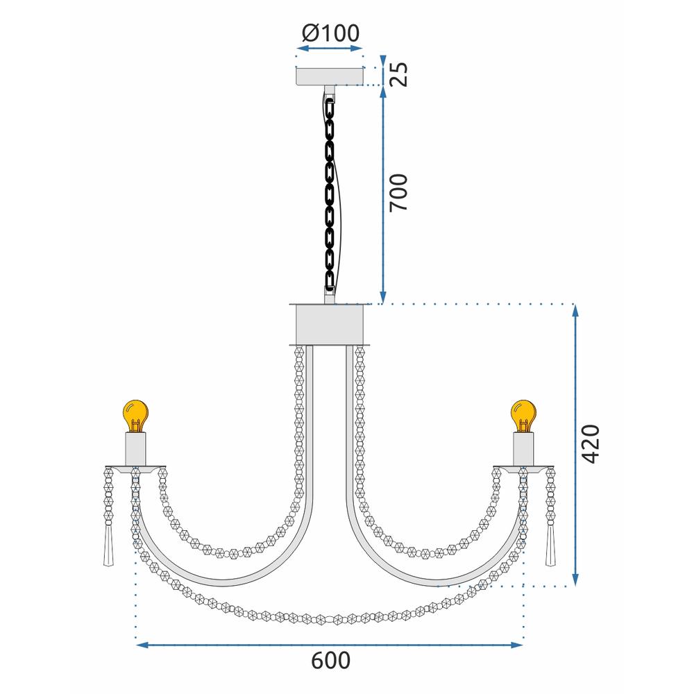 Hängelampe Kristall APP765-6CP