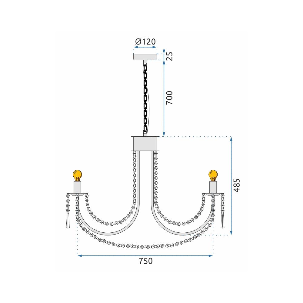 Hängelampe Kristall APP766-8CP