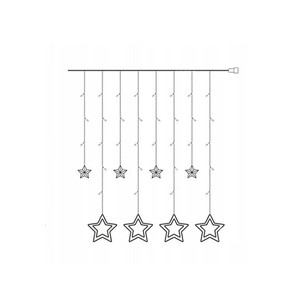 Lampki choinkowe kurtyna LED gwiazdy 2m