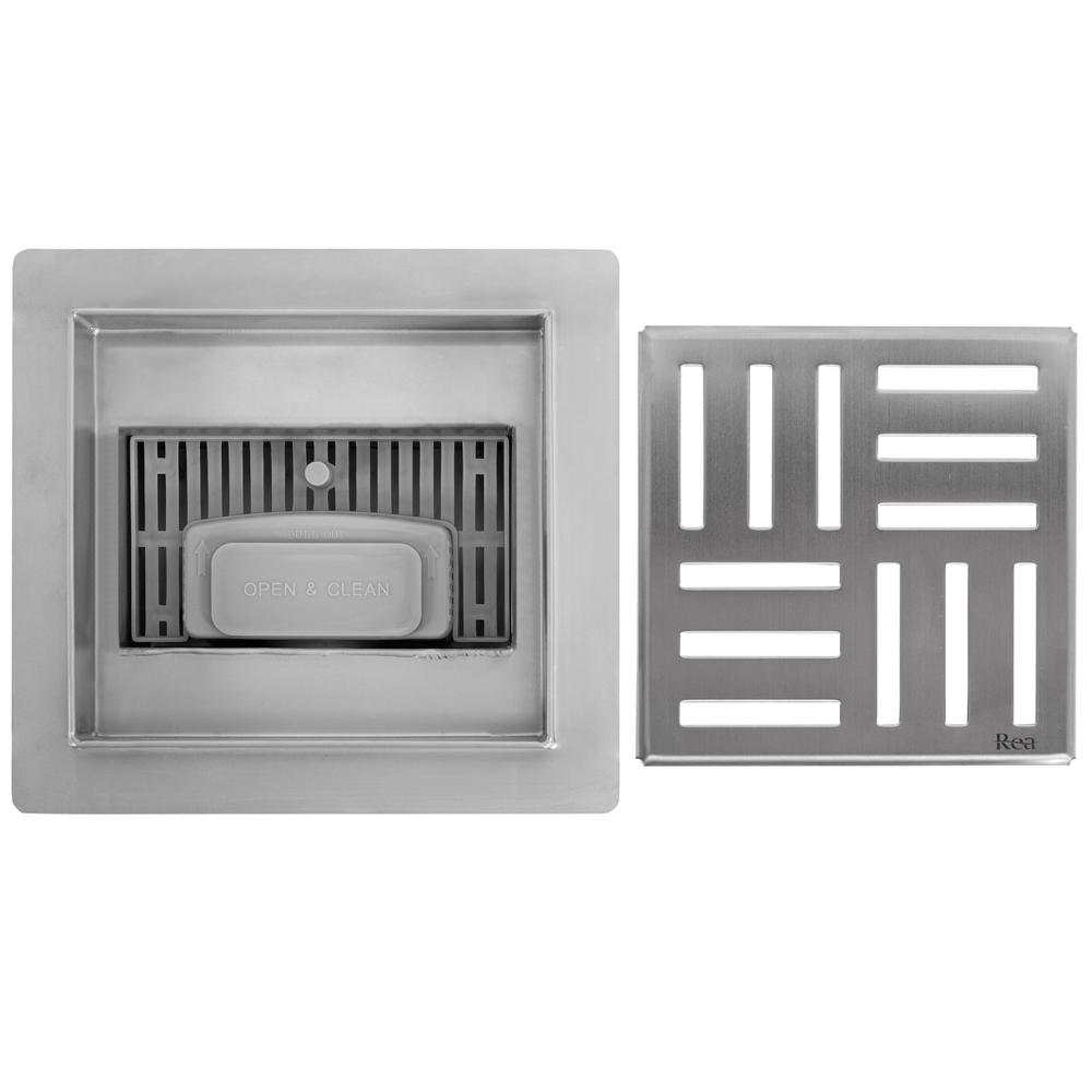 Odpływ liniowy REA CROSS STAL SZCZOTKOWANA 15x15