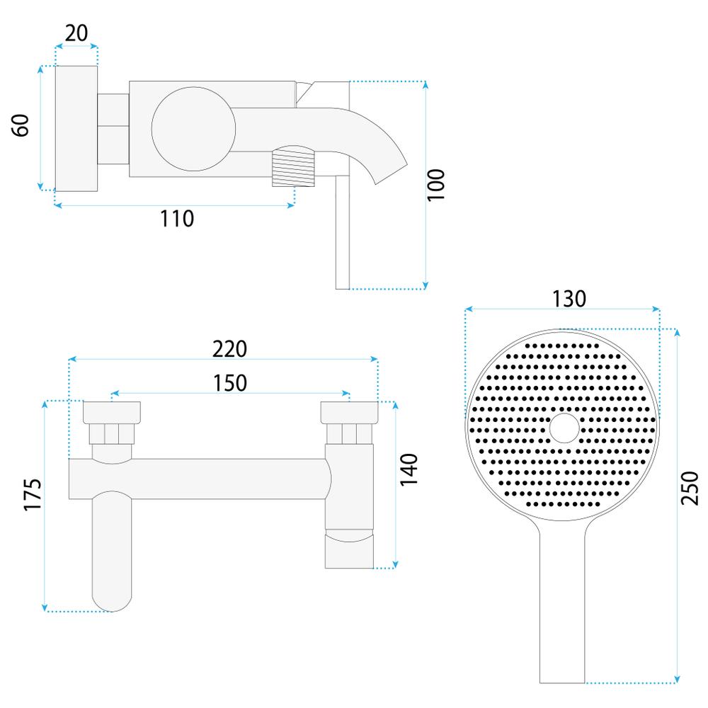 Змішувач для ванни Rea FOSTER Nickel Brush