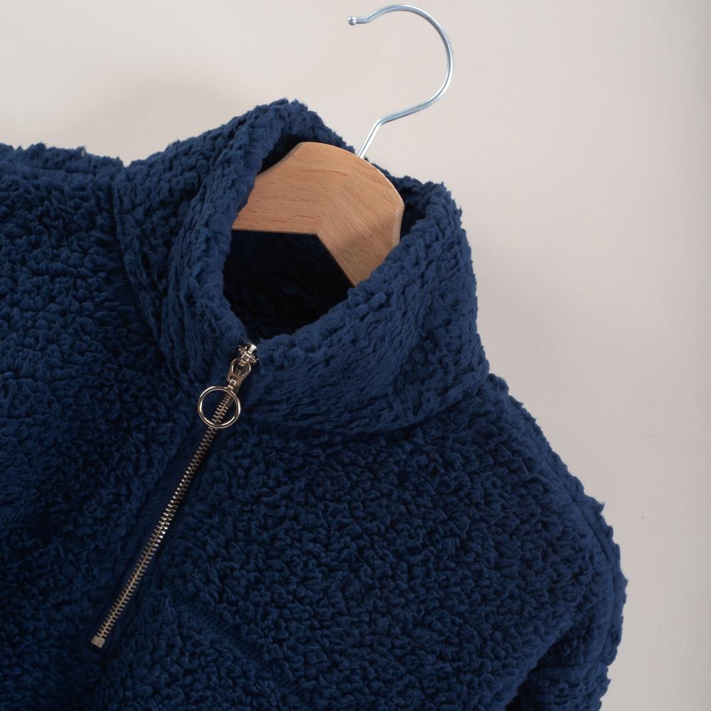 Bluza Damska Sherpa z kołnierzem Navy Blue M