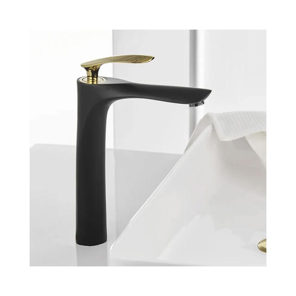 REA ORBIT Black Gold Augsts izlietnes maisītājs