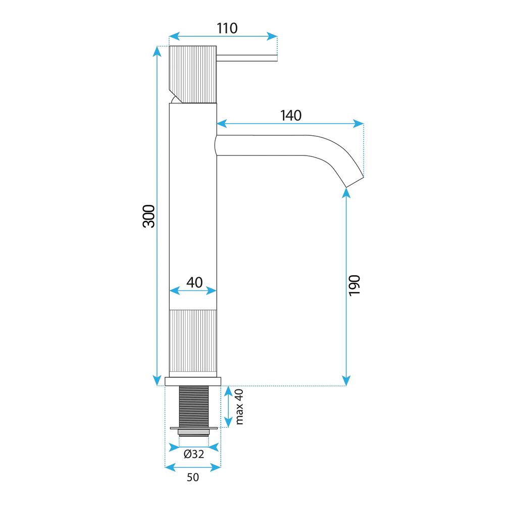 Robinet de salle de bain Rea Lungo Stripe Brush Nickel