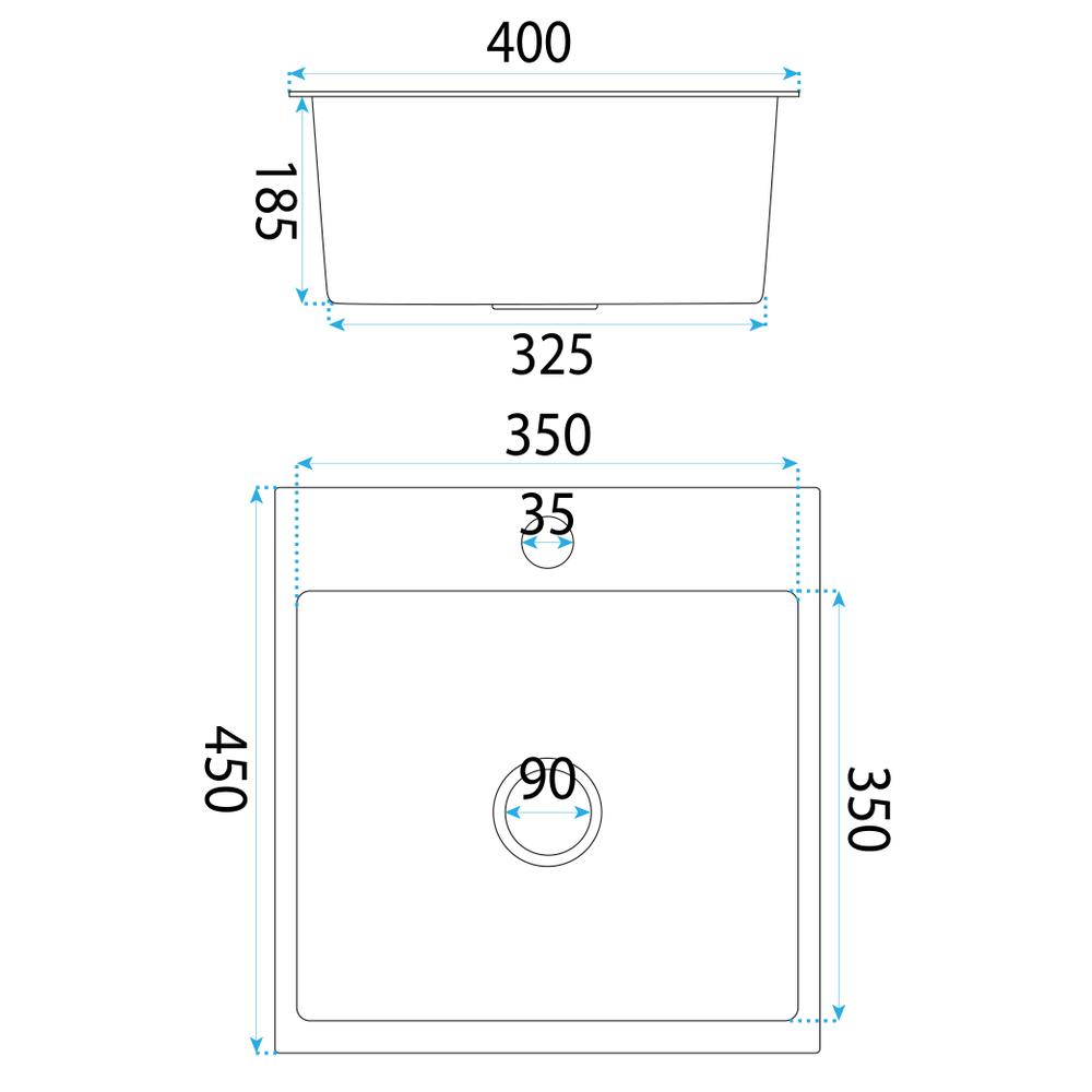 Jekleno pomivalno korito Leo 40 BRUSH GOLD
