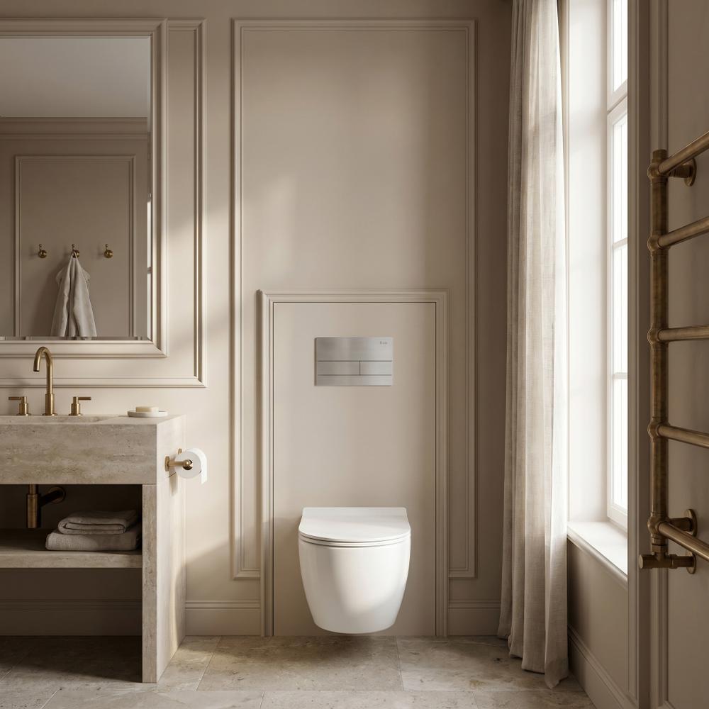 Stelaż zestaw podtynkowy Slim 024N do mis WC z przyciskiem T Stal Szczotkowana